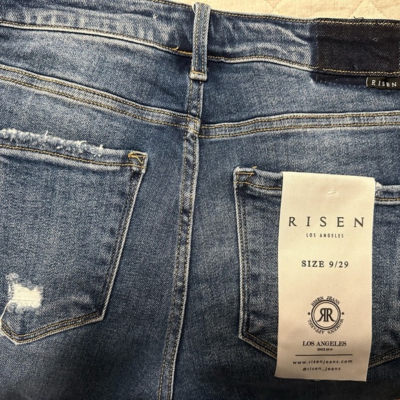 Risen Distressed Denim Straight Leg Jeans - NWT - Multiple Sizes - Picture 11 of 12